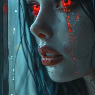 Her eyes burn like warning lights in the dark, not asking for mercy, just daring the night to blink first. π₯ποΈ
#darkfantasy #neongoth #surrealportrait #hauntingbeauty #cybernoir #otherworldly #moodytones